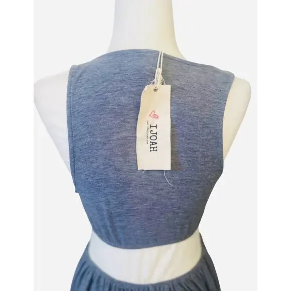 I Joah NWT Womens Gray Sleeveless Maxi Dress Size Small - Picture 4 of 7